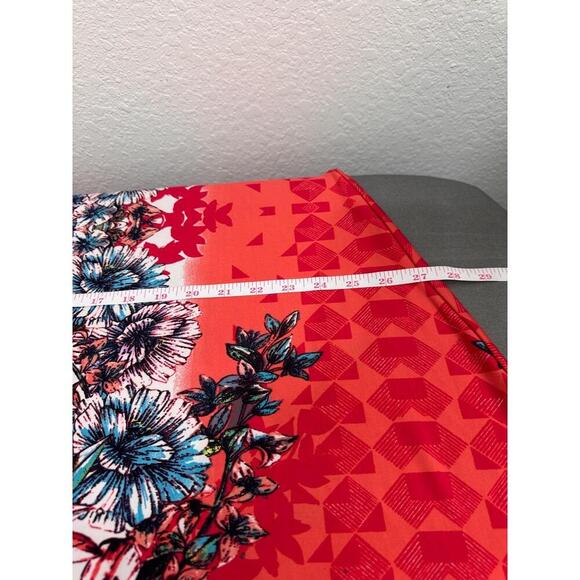 John Paul Richard Red Floral Print Polka Dot Maxi Skirt Womens Large  Brunch - Picture 5 of 9